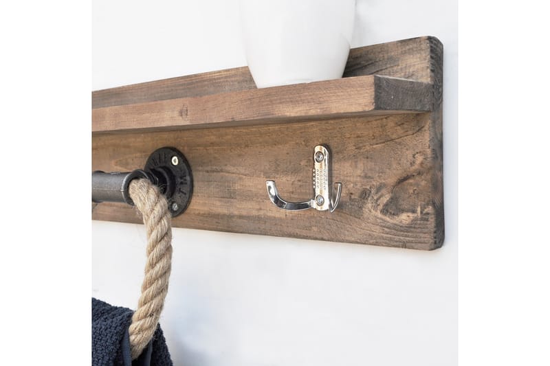 Pukkuri Veggoppheng 60 cm - Brun - Oppbevaring - Hyller - Vegghylle