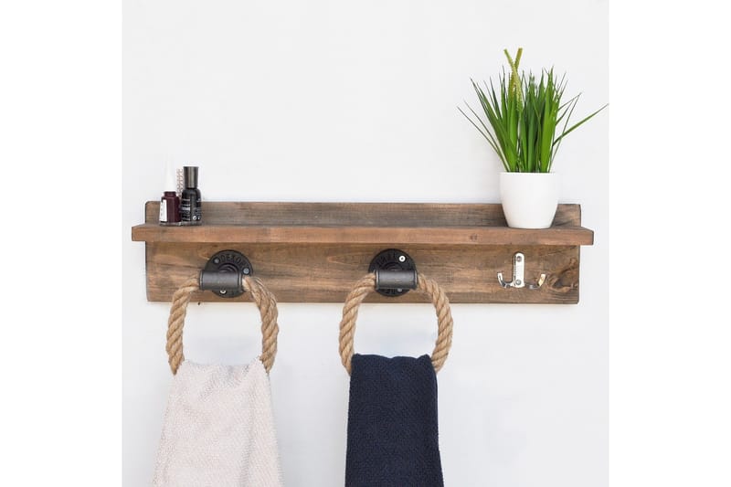 Pukkuri Veggoppheng 60 cm - Brun - Oppbevaring - Klesoppbevaring - Stumtjener - Knagger