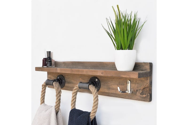 Pukkuri Veggoppheng 60 cm - Brun - Oppbevaring - Klesoppbevaring - Stumtjener - Knagger