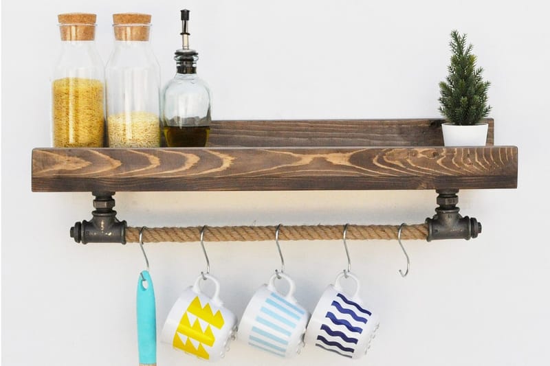 Pukkuri Veggoppheng 60 cm - Svart - Oppbevaring - Hyller - Vegghylle