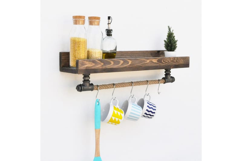 Pukkuri Veggoppheng 60 cm - Svart - Oppbevaring - Hyller - Vegghylle