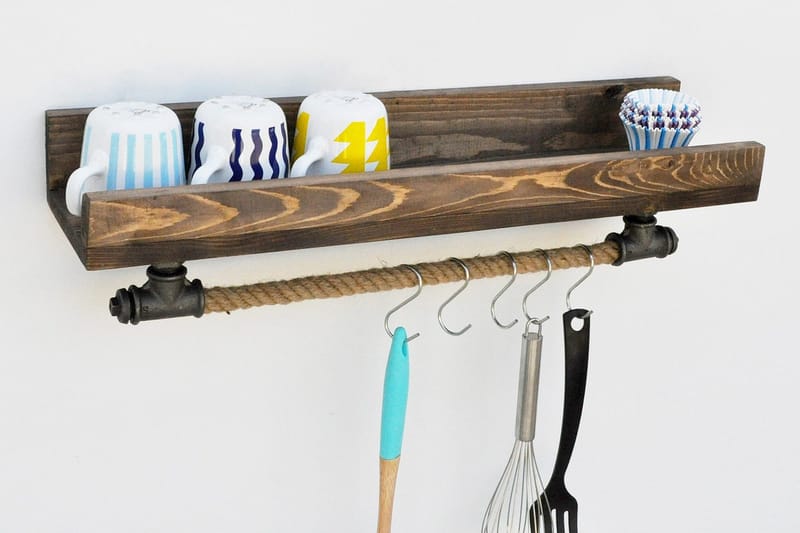 Pukkuri Veggoppheng 60 cm - Svart - Oppbevaring - Hyller - Vegghylle