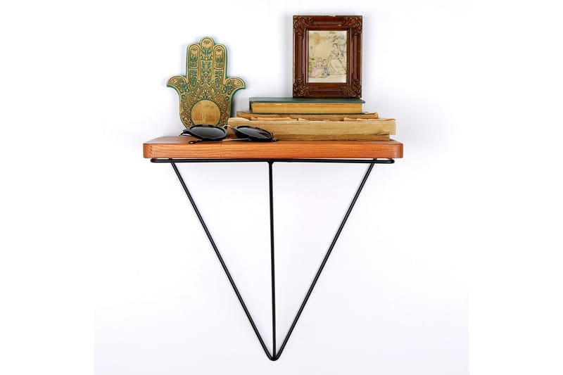 Pukkuri Papirholder med Hylle 33 cm - Brun/Svart - Oppbevaring - Hyller - Vegghylle
