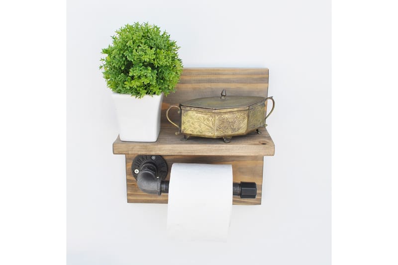 Pukkuri Papirholder 14 cm - Brun/Svart - Oppbevaring - Hyller - Vegghylle
