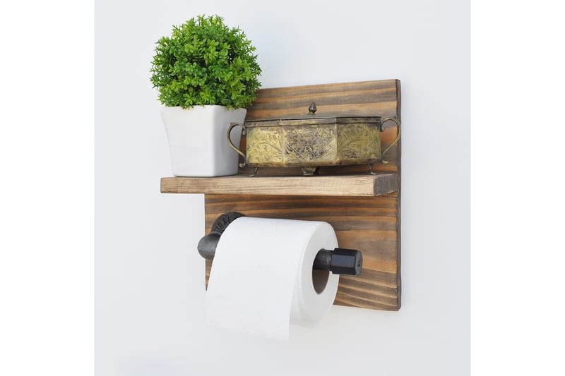 Pukkuri Papirholder 14 cm - Brun/Svart - Oppbevaring - Hyller - Vegghylle