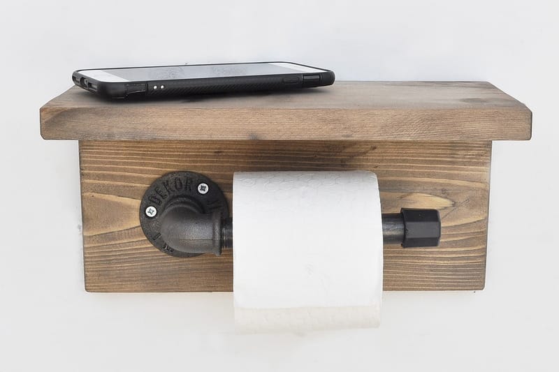 Pukkuri Papirholder 30 cm - Brun/Svart - Oppbevaring - Hyller - Vegghylle