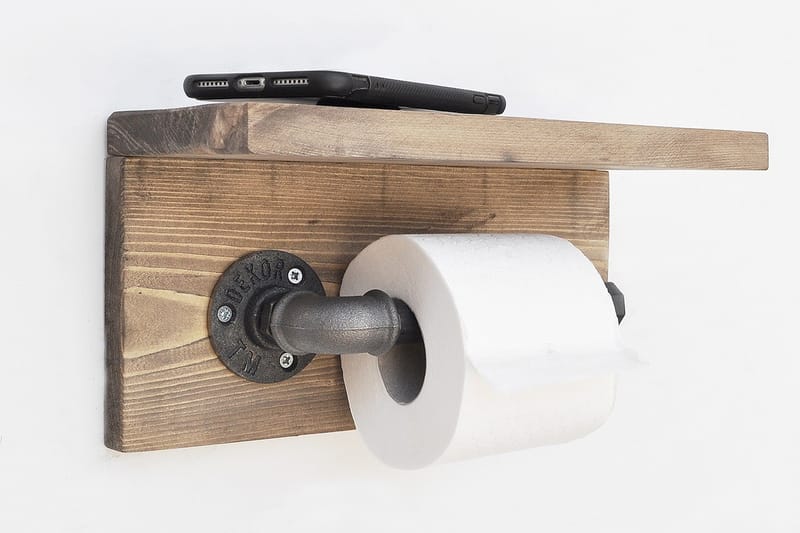 Pukkuri Papirholder 30 cm - Brun/Svart - Oppbevaring - Hyller - Vegghylle