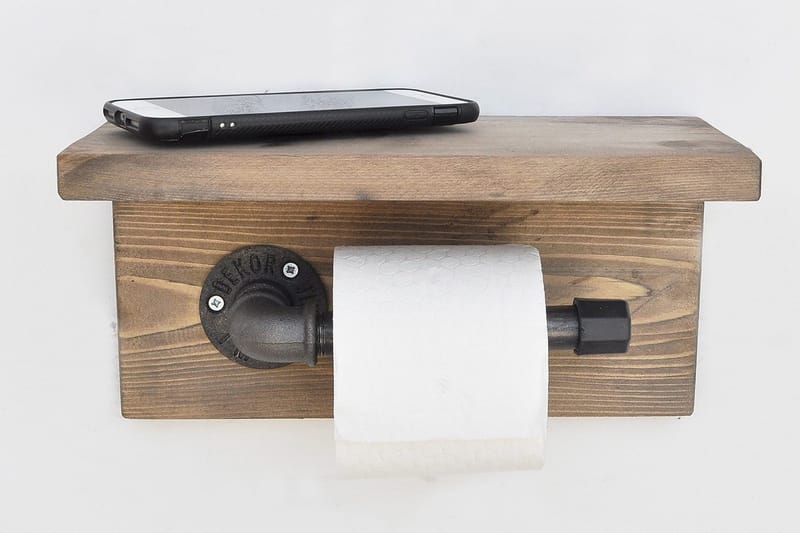 Pukkuri Papirholder 30 cm - Brun/Svart - Hus & oppussing - Kjøkken & bad - Baderom - Baderomstilbehør - Toalettrullholder