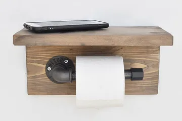 Pukkuri Papirholder 30 cm - Brun/Svart - Hus & oppussing - Kjøkken & bad - Baderom - Baderomstilbehør - Toalettrullholder
