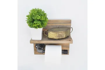 Pukkuri Papirholder 14 cm - Brun/Svart - Hus & oppussing - Kjøkken & bad - Baderom - Baderomstilbehør - Toalettrullholder