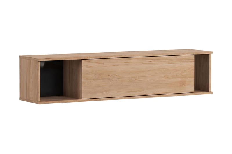 Querty Vegghylle 135x30x30 cm - Natur/Svart - Oppbevaring - Hyller - Vegghylle
