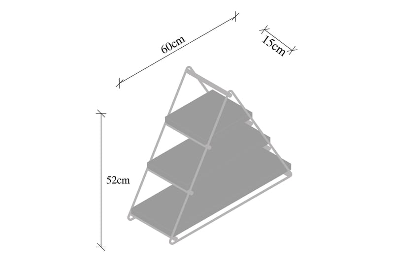 Raceme Vegghylle 60x15 cm 3 Hyller - Vegghylle