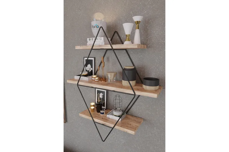 Rambabu Vegghylle 70 cm - Gull/Svart - Oppbevaring - Hyller - Vegghylle