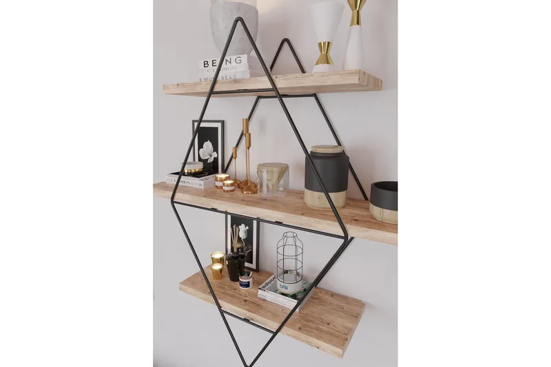 Rambabu Vegghylle 70 cm - Gull/Svart - Oppbevaring - Hyller - Vegghylle