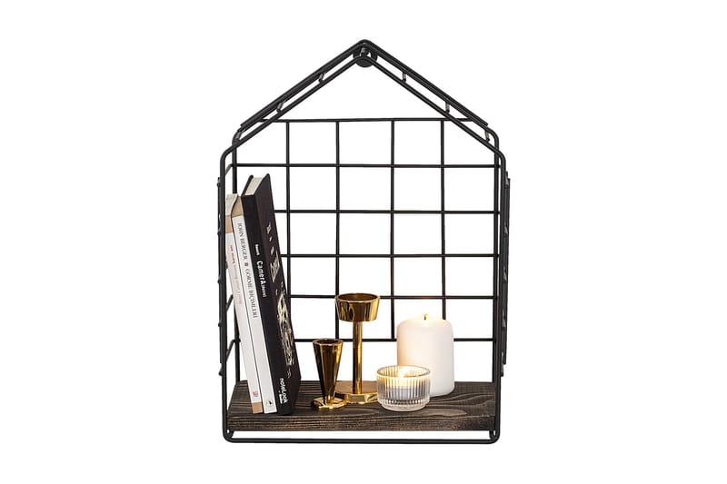 Rastdorf Vegghylle 15x27 cm - Svart / Valnøtt - Oppbevaring - Hyller - Vegghylle