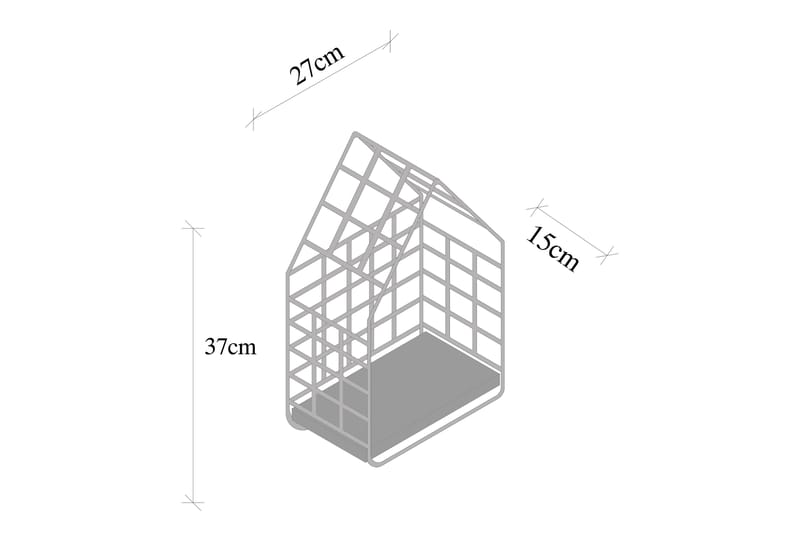 Rastdorf Vegghylle 15x27 cm - Svart / Valnøtt - Oppbevaring - Hyller - Vegghylle