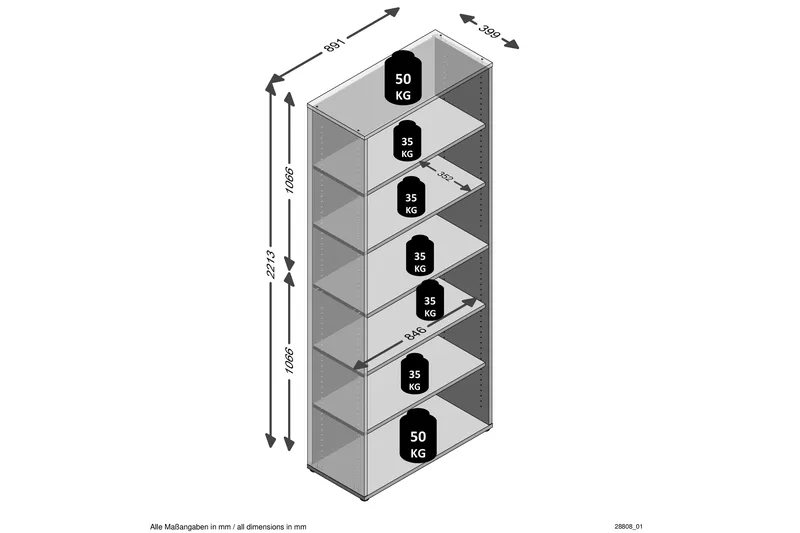 Remfert Vegghylle 89 cm - Brun - Oppbevaring - Hyller - Bokhylle