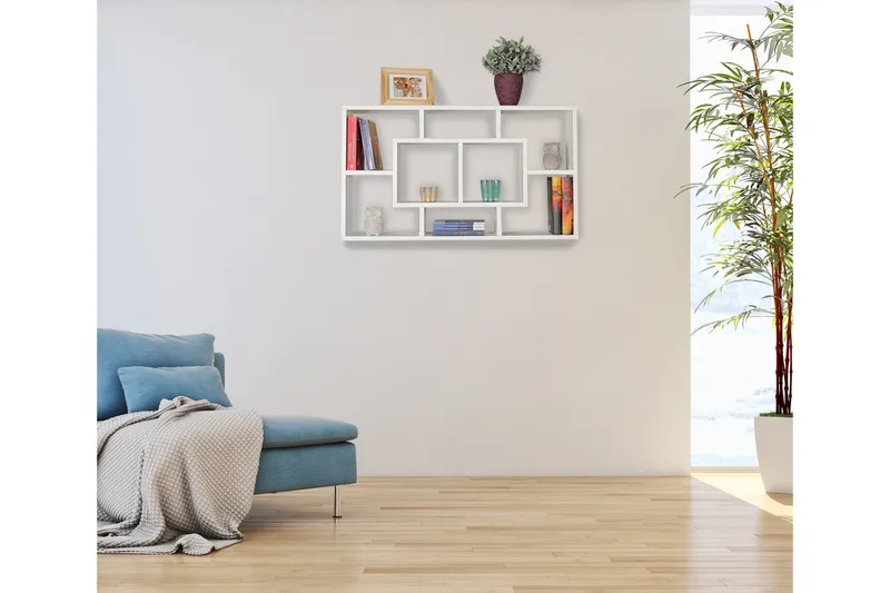 Rhosgoch Vegghylle - Hvit - Oppbevaring - Hyller - Vegghylle