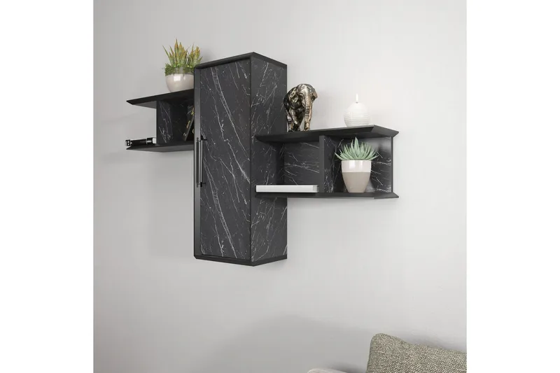 Rinorea Vegghylle 118,6x51,8 cm - Svart - Oppbevaring - Hyller - Vegghylle