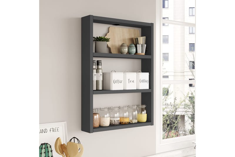 Rinorea Vegghylle 43,2x60 cm - Antrasitt - Oppbevaring - Hyller - Vegghylle