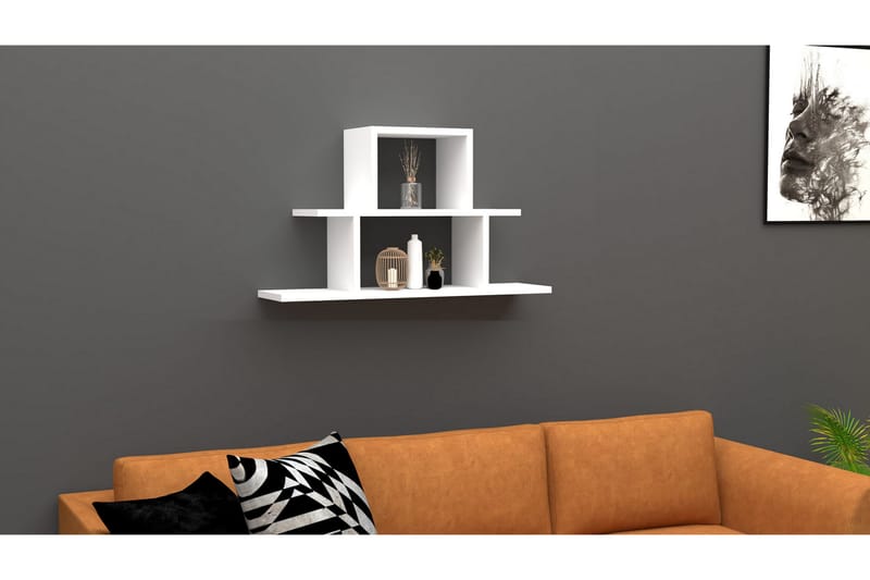 Rinorea Vegghylle 80x44,6 cm - Hvit - Oppbevaring - Hyller - Vegghylle