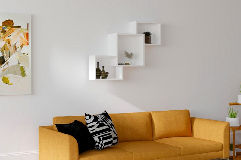 Rinorea Vegghylle 98x72 cm - Hvit - Oppbevaring - Hyller - Vegghylle
