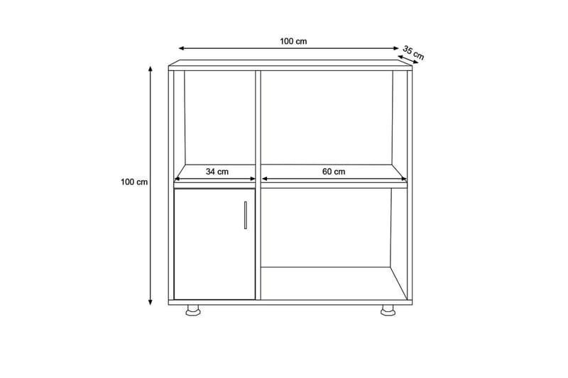 Sarisu Vegghylle 100x100 cm - Hvit - Oppbevaring - Hyller - Vegghylle