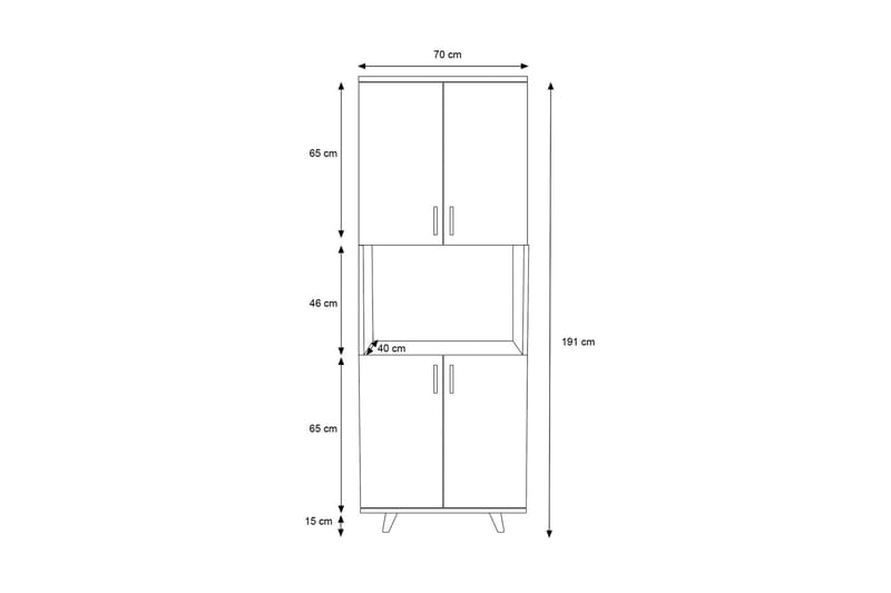 Sarisu Vegghylle 176x70 cm - Natur/Hvit - Oppbevaring - Hyller - Vegghylle
