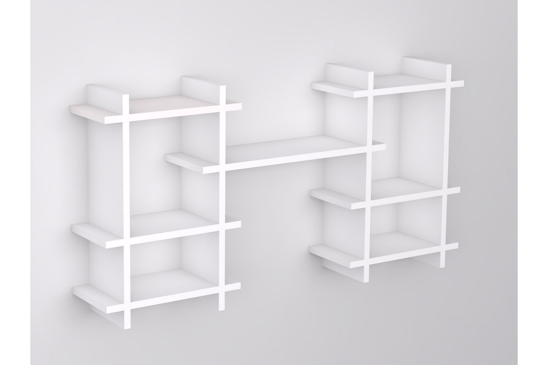 Senkele Vegghylle 117x60 cm 7 Hyller - Hvit - Oppbevaring - Hyller - Vegghylle