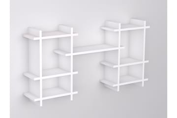 Senkele Vegghylle 117x60 cm 7 Hyller - Hvit - Oppbevaring - Hyller - Vegghylle