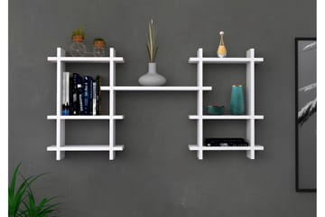 Senkele Vegghylle 117x60 cm 7 Hyller - Hvit - Oppbevaring - Hyller - Vegghylle