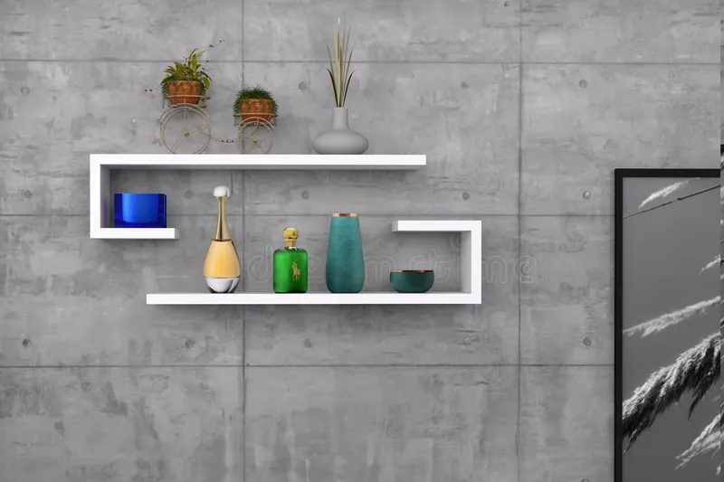 Sergoit Vegghylle 60x20 cm 4 Hyller - Hvit - Oppbevaring - Hyller - Vegghylle