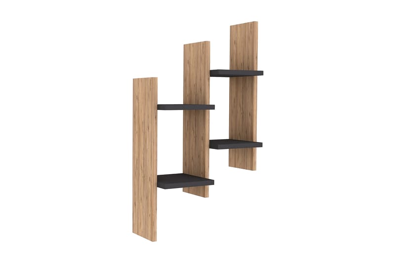 Shottisham Vegghylle 49 cm - Antrasitt|Valnøtt - Oppbevaring - Hyller - Vegghylle