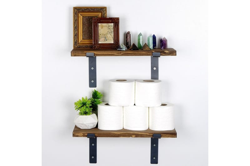 Slovinski Vegghylle 40 cm - Svart / Valnøtt - Oppbevaring - Hyller - Vegghylle