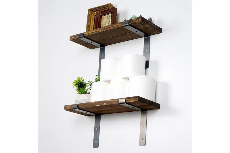 Slovinski Vegghylle 40 cm - Svart / Valnøtt - Oppbevaring - Hyller - Vegghylle