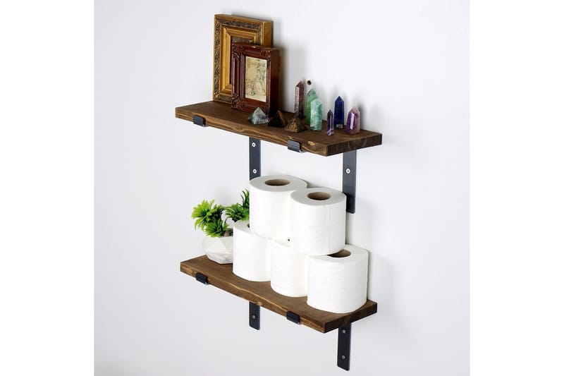 Slovinski Vegghylle 40 cm - Svart / Valnøtt - Oppbevaring - Hyller - Vegghylle