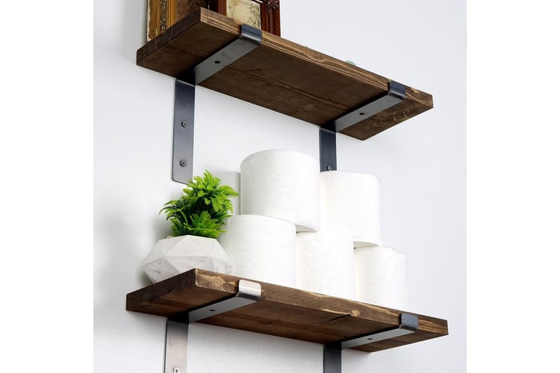 Slovinski Vegghylle 40 cm - Svart / Valnøtt - Oppbevaring - Hyller - Vegghylle