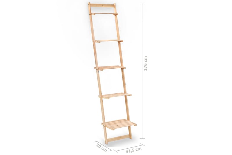 Stigeformet vegghylle sedertre 41,5x30x176 cm - Oppbevaring - Hyller - Vegghylle