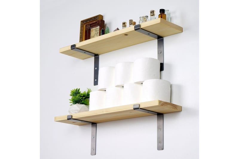 Straad Vegghylle 60 cm - Svart / Valnøtt - Oppbevaring - Hyller - Vegghylle