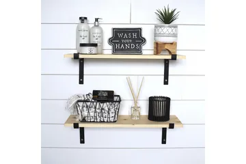 Straad Vegghylle 60 cm - Svart / Valnøtt - Oppbevaring - Hyller - Vegghylle