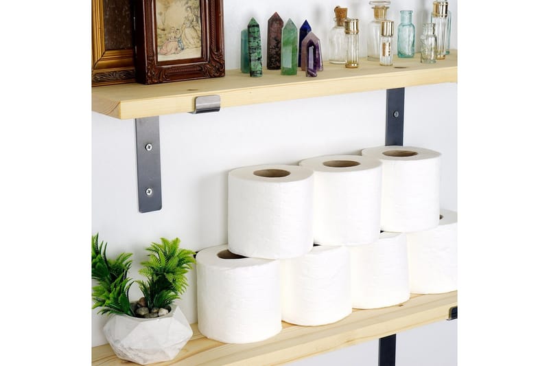 Straad Vegghylle 60 cm - Svart / Valnøtt - Oppbevaring - Hyller - Vegghylle