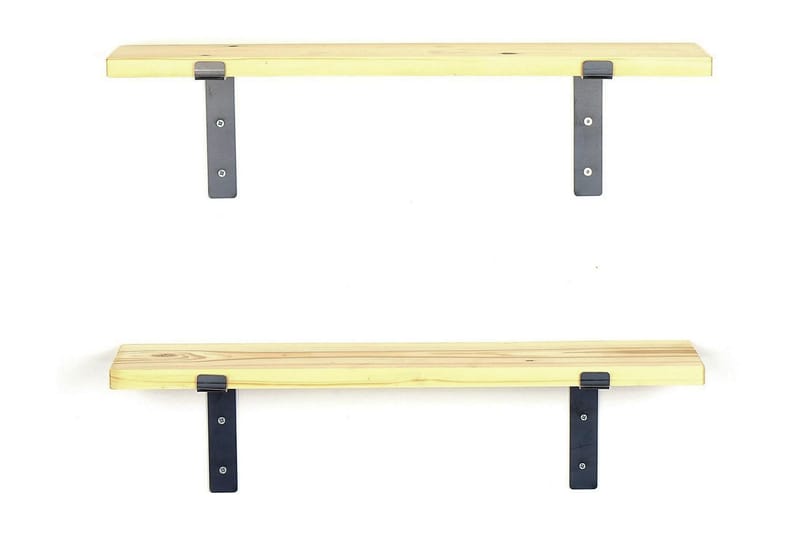 Straad Vegghylle 60 cm - Svart / Valnøtt - Oppbevaring - Hyller - Vegghylle