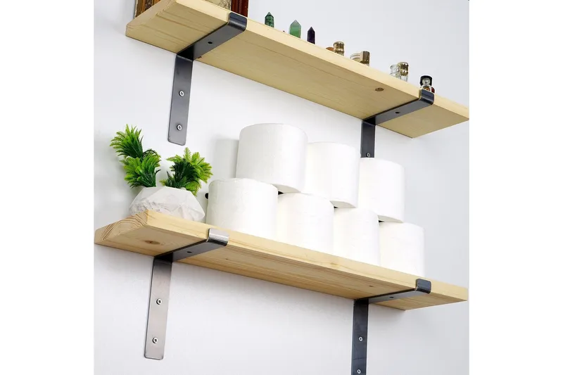 Straad Vegghylle 60 cm - Svart / Valnøtt - Oppbevaring - Hyller - Vegghylle