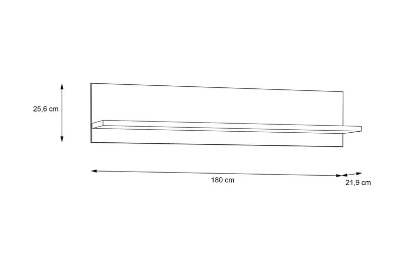 Svetis Vegghylle 22x180 cm - Hvit - Oppbevaring - Hyller - Vegghylle