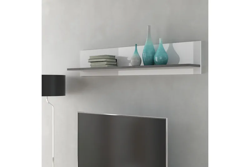Tolovgrad Vegghylle 22x150 cm - Grå/Hvit - Oppbevaring - Hyller - Vegghylle