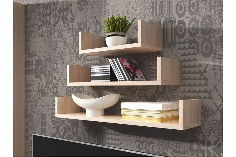 Trio Vegghylle - Beige / Grå - Oppbevaring - Hyller - Vegghylle