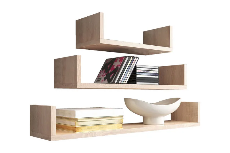 Trio Vegghylle - Beige / Grå - Oppbevaring - Hyller - Vegghylle