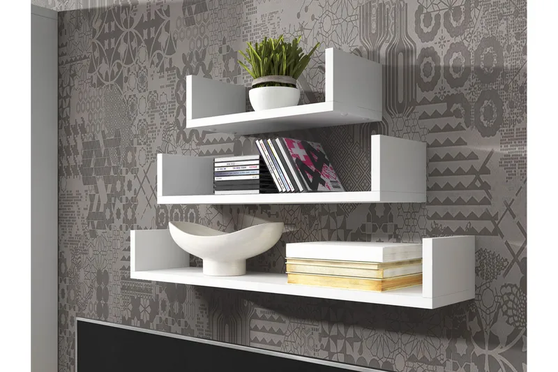 Trio Vegghylle - Grå / Hvit - Oppbevaring - Hyller - Vegghylle