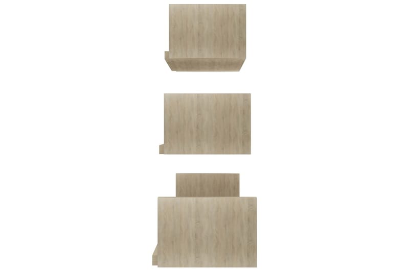 Vegghylle 3 stk sonoma eik sponplate - Brun - Oppbevaring - Hyller - Vegghylle