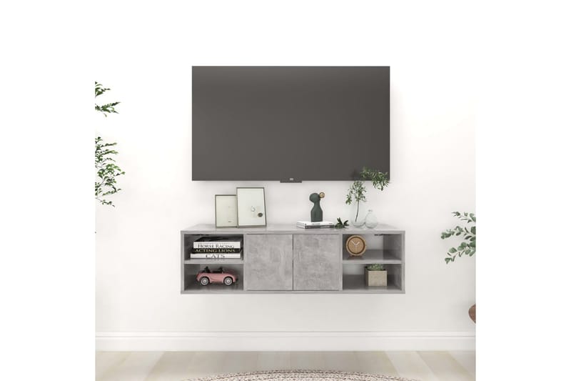 Vegghylle betonggrå 102x30x29 cm sponplate - Grå - Oppbevaring - Hyller - Vegghylle